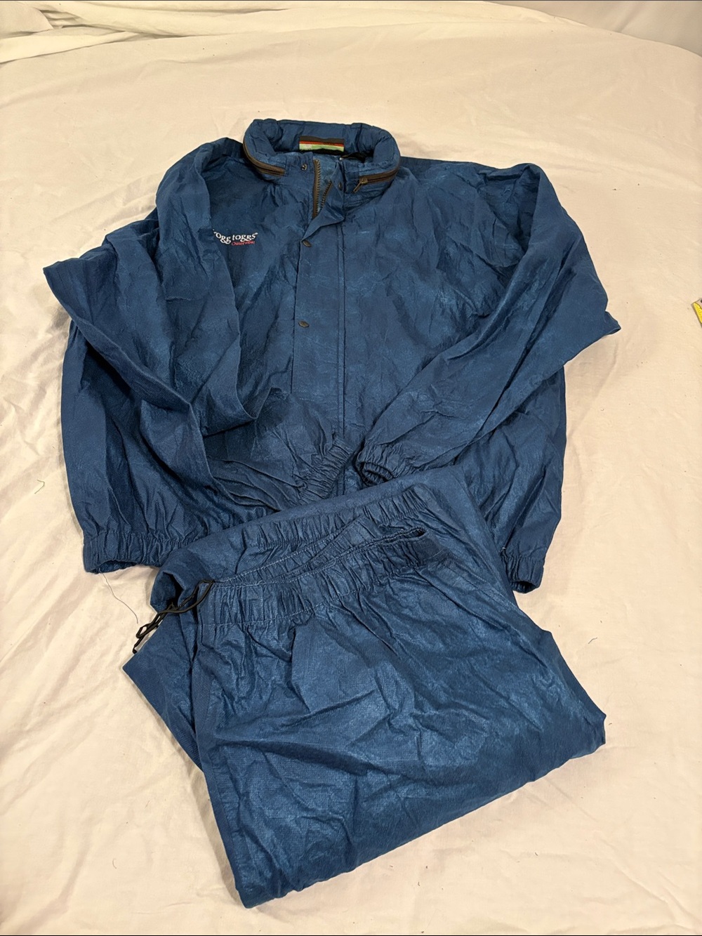 Frogg Toggs Navy Polypropelene Outerwear Hooded Full Zip Rain Suit Size XL